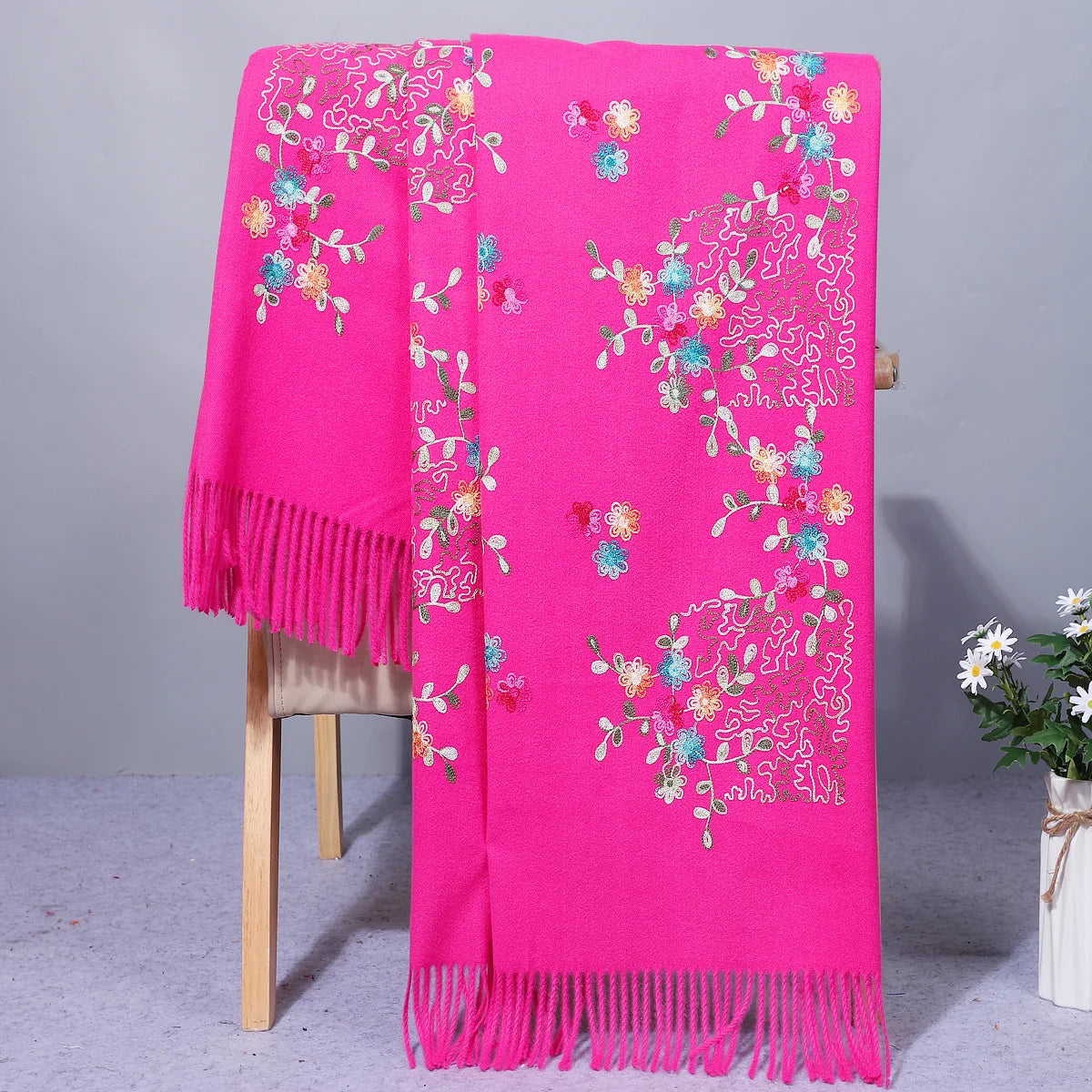 Cambridge Floral Cashmere Shawl
