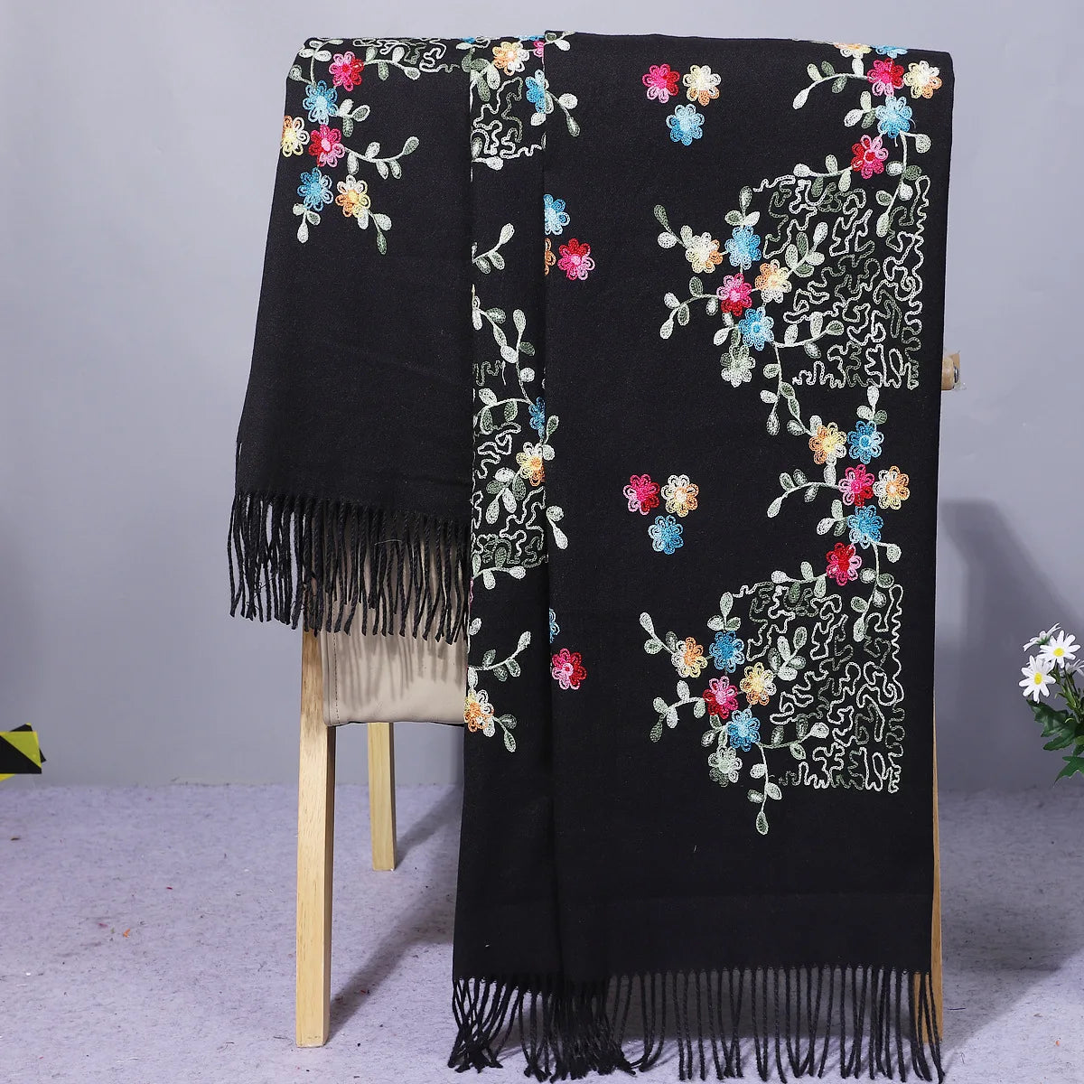 Cambridge Floral Cashmere Shawl