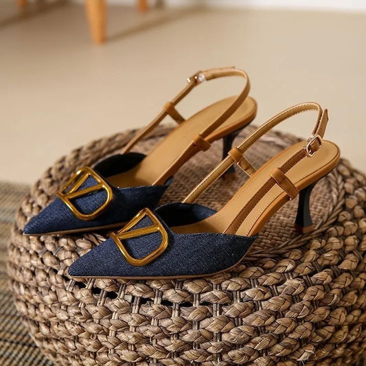 Riviera Denim Slingbacks