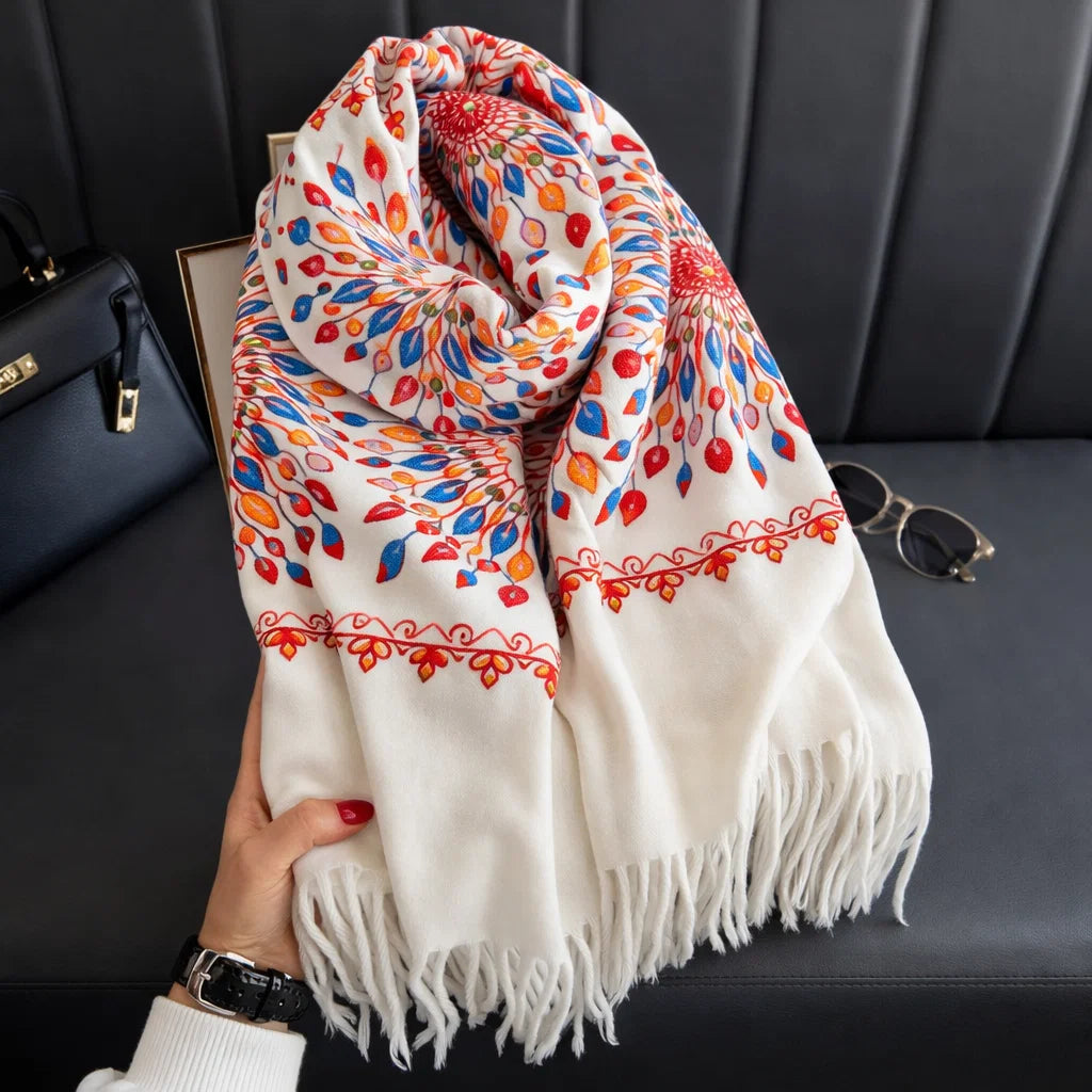 Cambridge Floral Cashmere Shawl