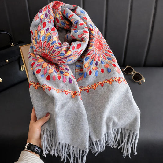Buckingham Floral Cashmere Shawl