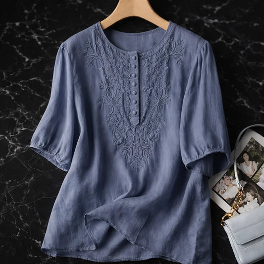 ELLA LINEN BLOUSE